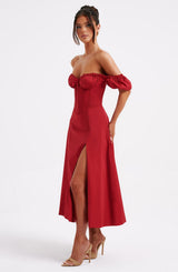 COURTNEY MIDI DRESS - RED