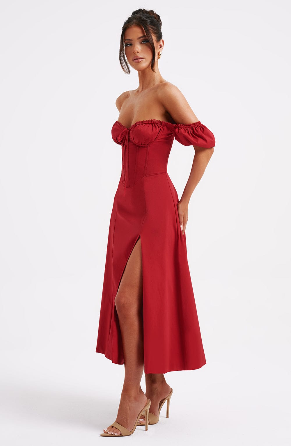 COURTNEY MIDI DRESS - RED