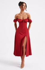 COURTNEY MIDI DRESS - RED