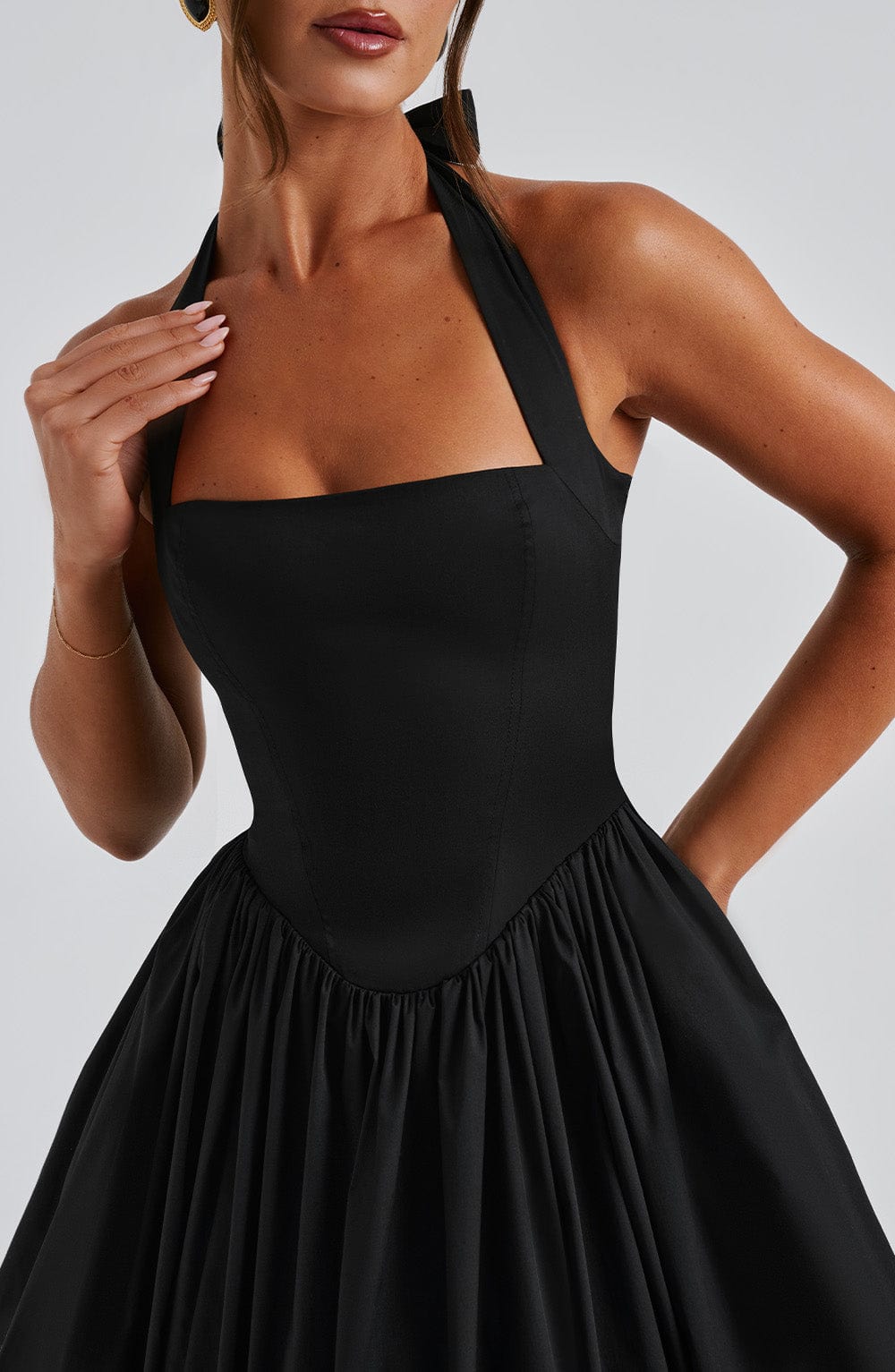 CRESSIDA MIDI DRESS - BLACK
