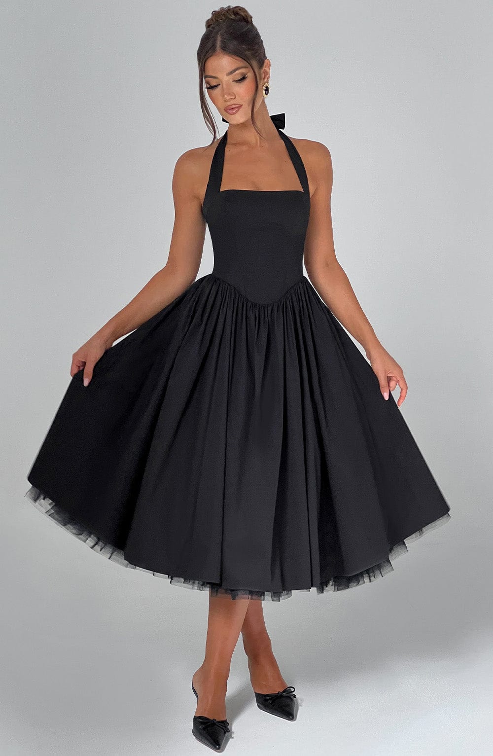 CRESSIDA MIDI DRESS - BLACK