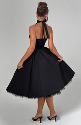 CRESSIDA MIDI DRESS - BLACK