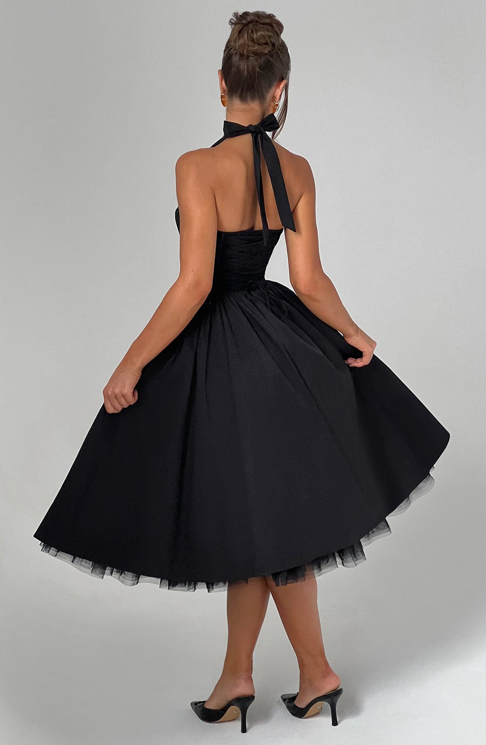 CRESSIDA MIDI DRESS - BLACK