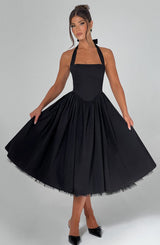 CRESSIDA MIDI DRESS - BLACK