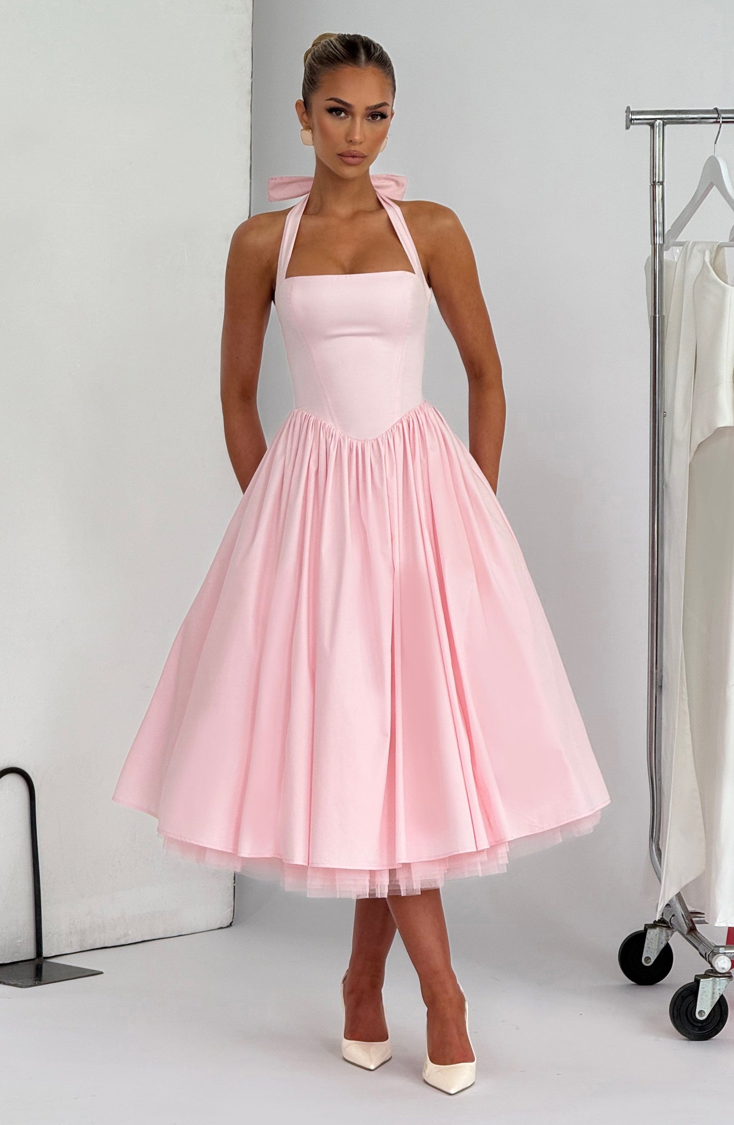 CRESSIDA MIDI DRESS - BLUSH