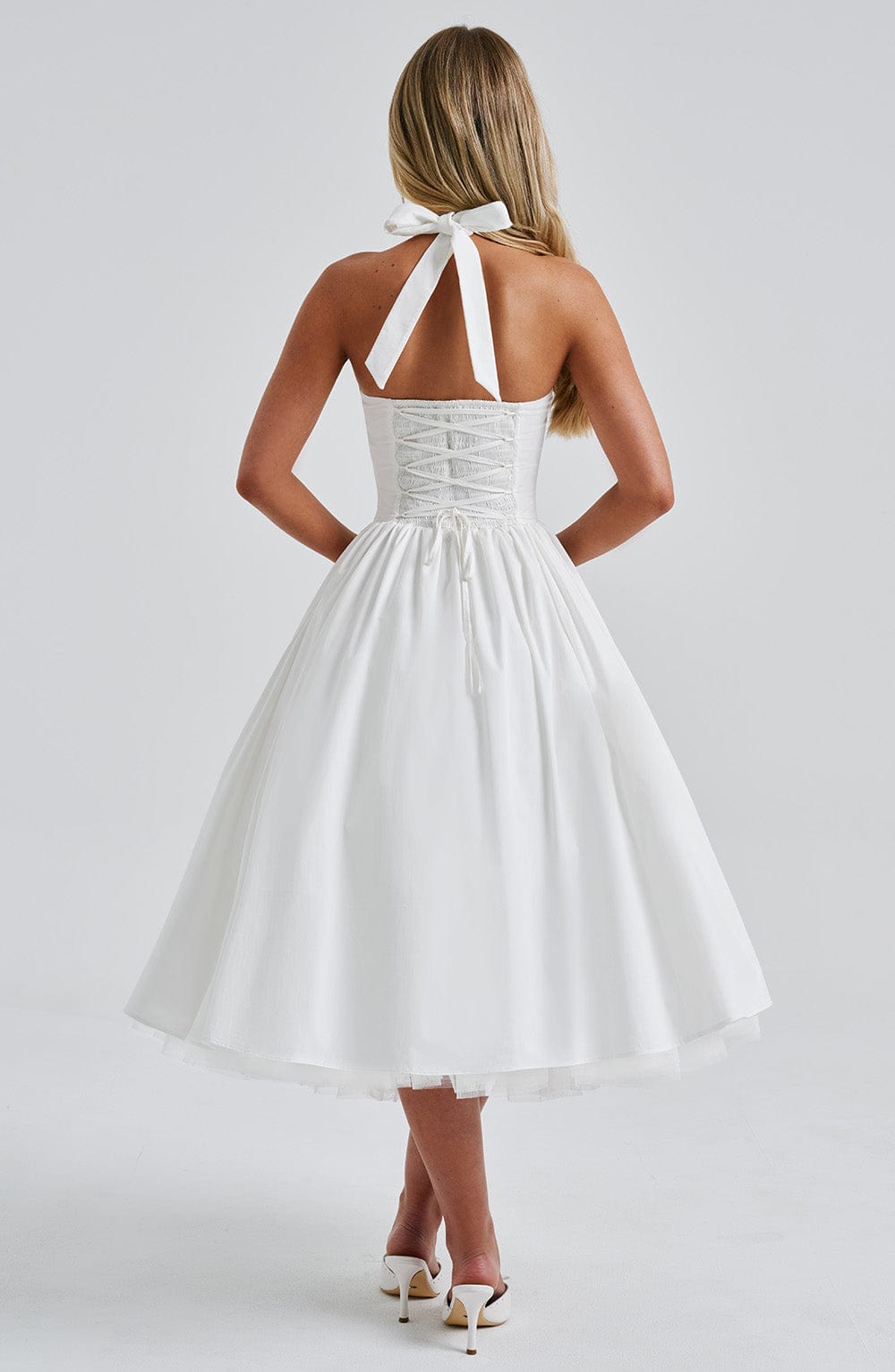 CRESSIDA MIDI DRESS - IVORY