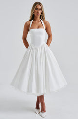 CRESSIDA MIDI DRESS - IVORY