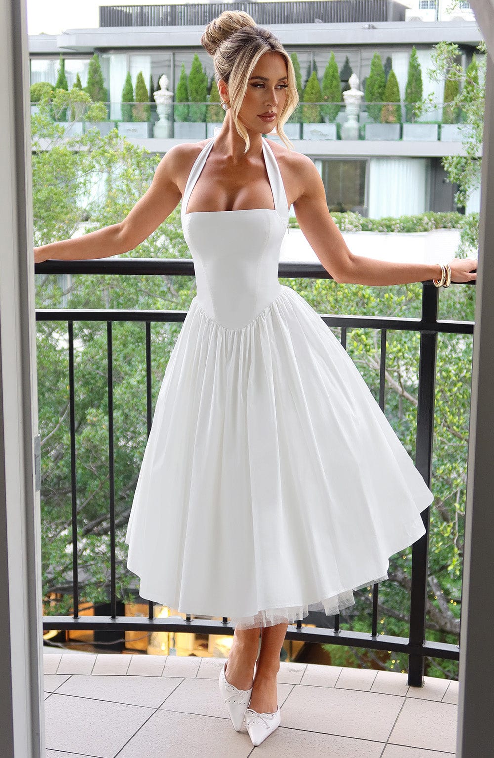 CRESSIDA MIDI DRESS - IVORY