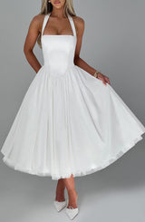 CRESSIDA MIDI DRESS - IVORY