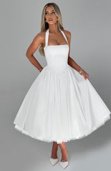 CRESSIDA MIDI DRESS - IVORY
