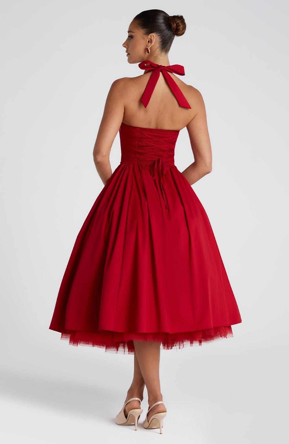 CRESSIDA MIDI DRESS - RED