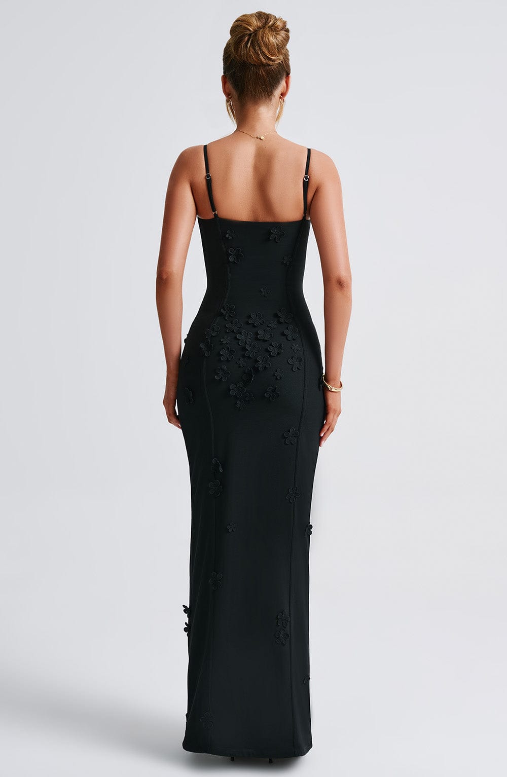 DALARY MAXI DRESS - BLACK LINED