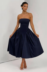 DARLA MIDI DRESS - NAVY