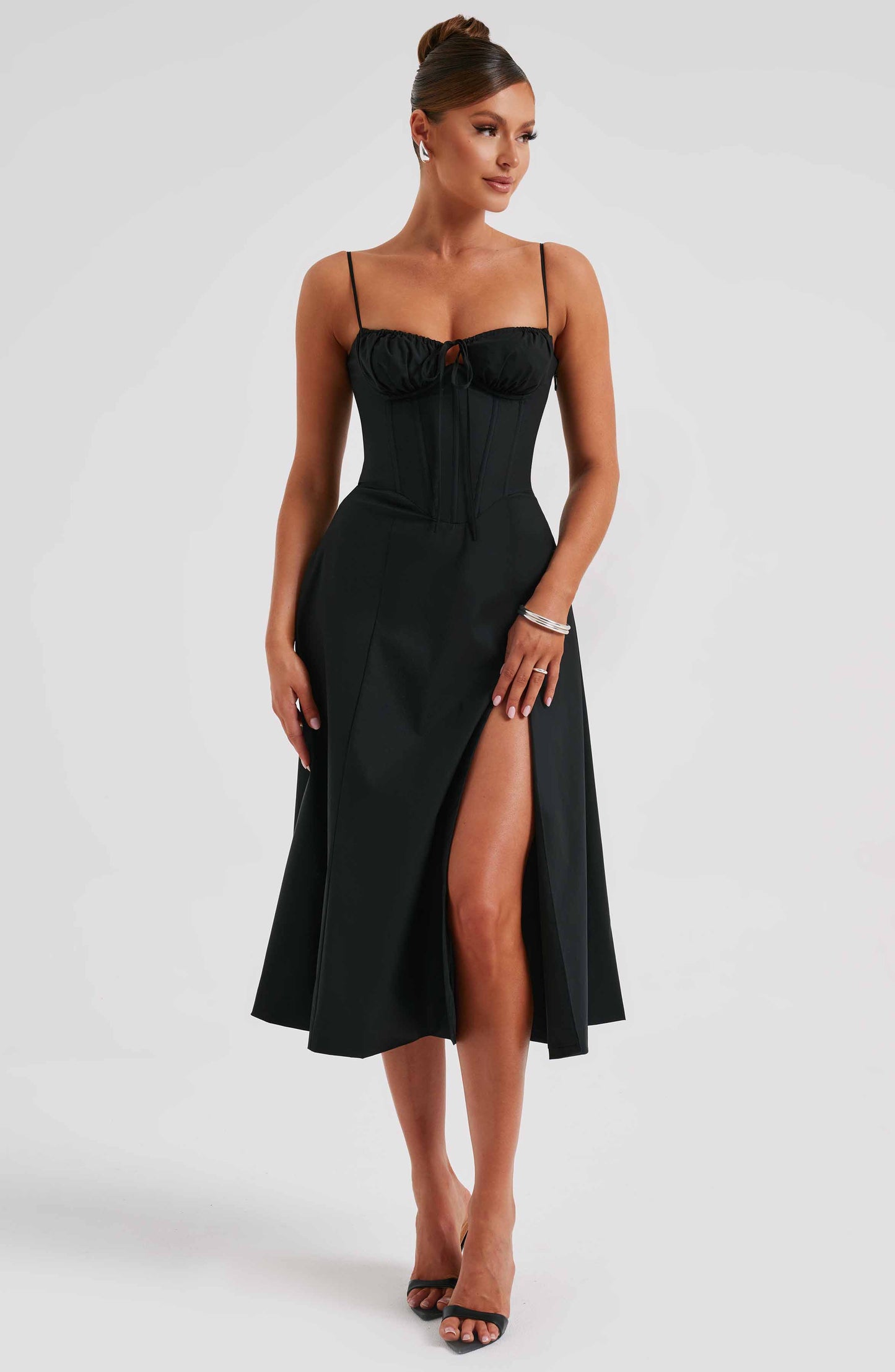 DEANNA MIDI DRESS - BLACK