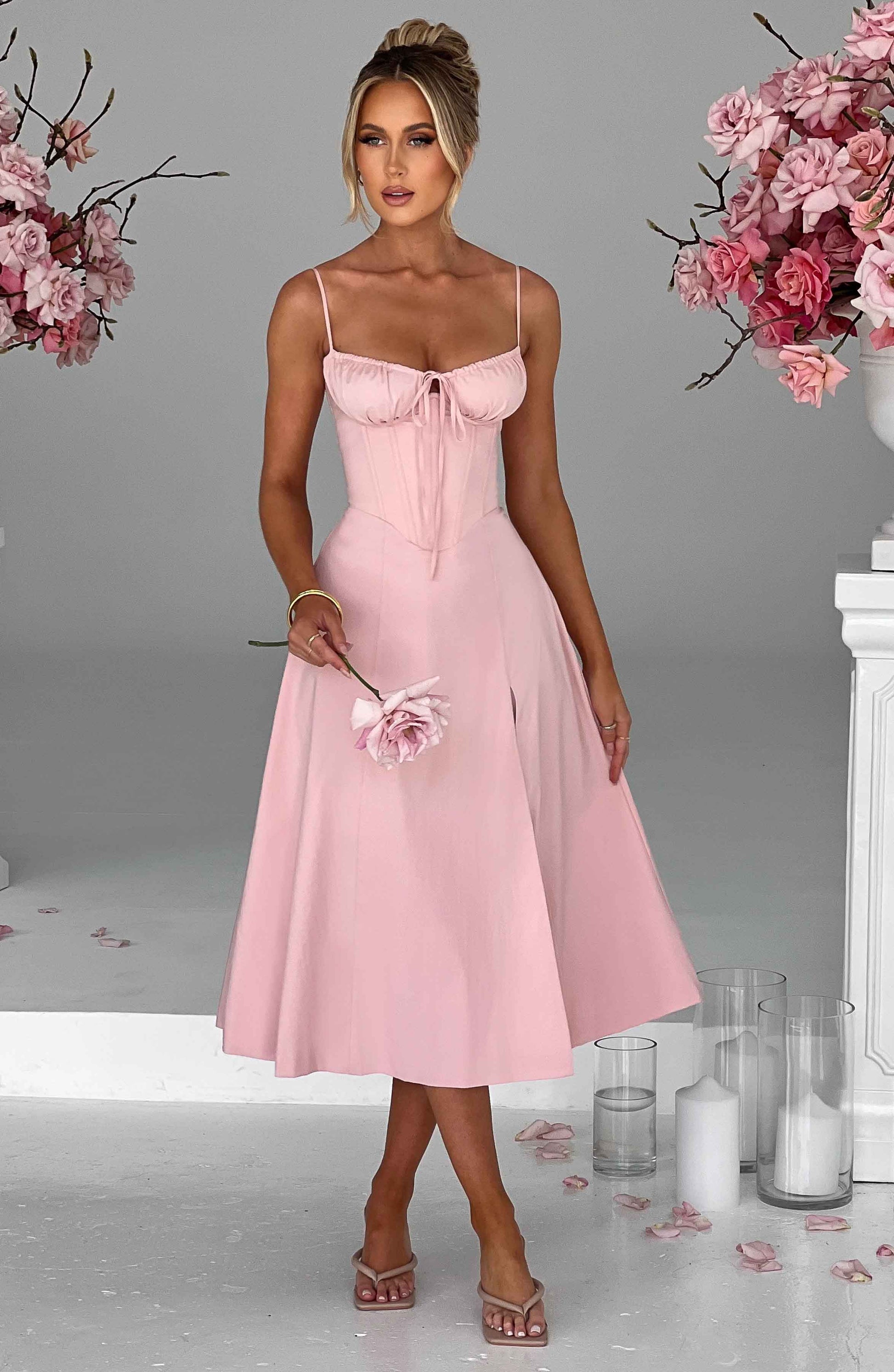DEANNA MIDI DRESS - BLUSH