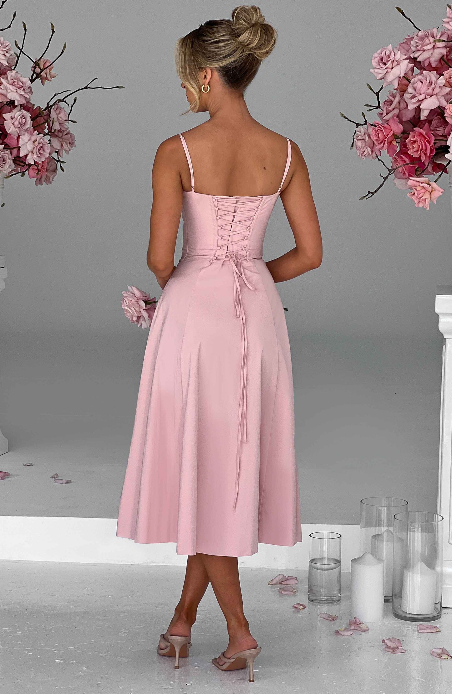 DEANNA MIDI DRESS - BLUSH