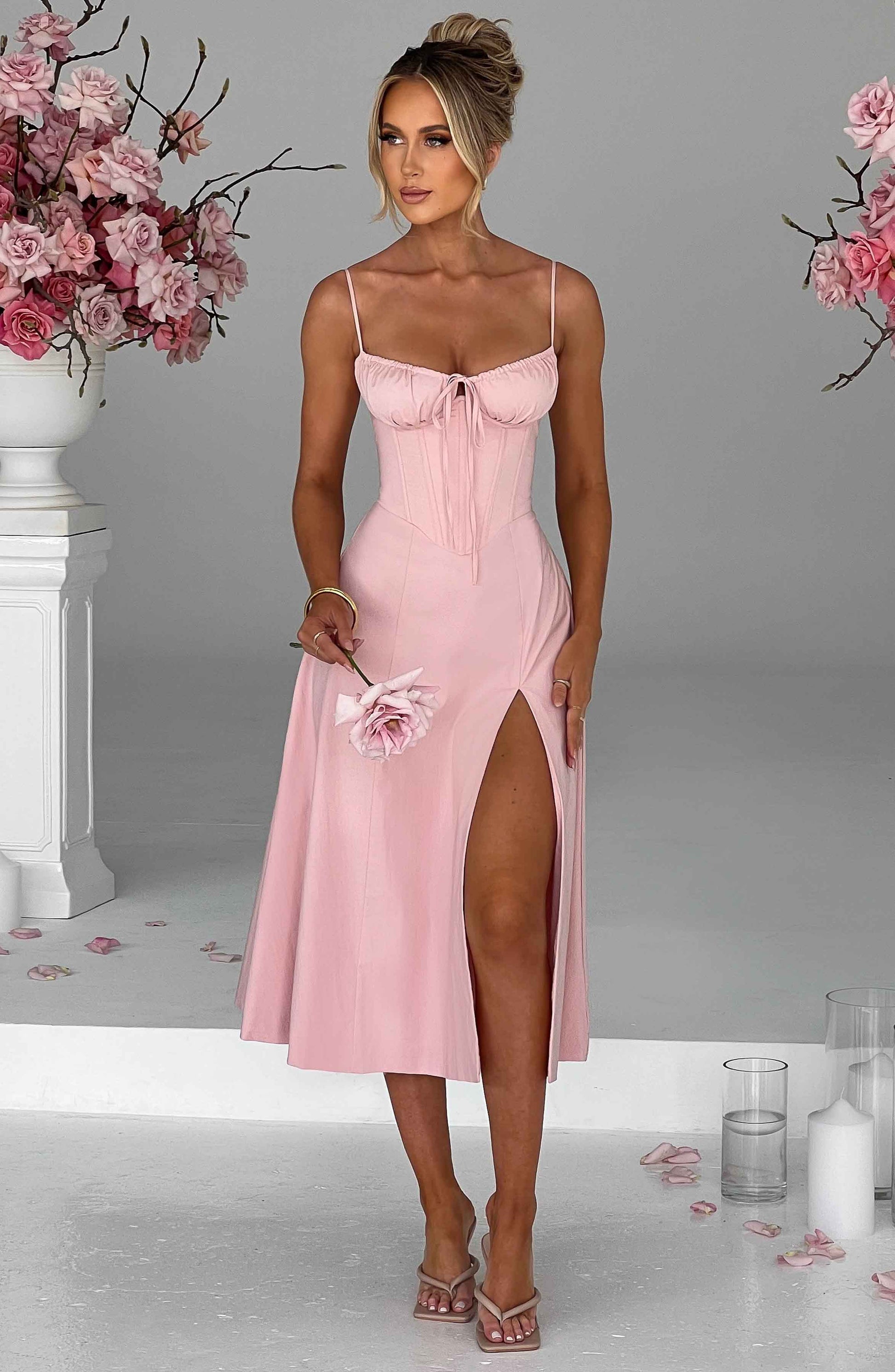 DEANNA MIDI DRESS - BLUSH