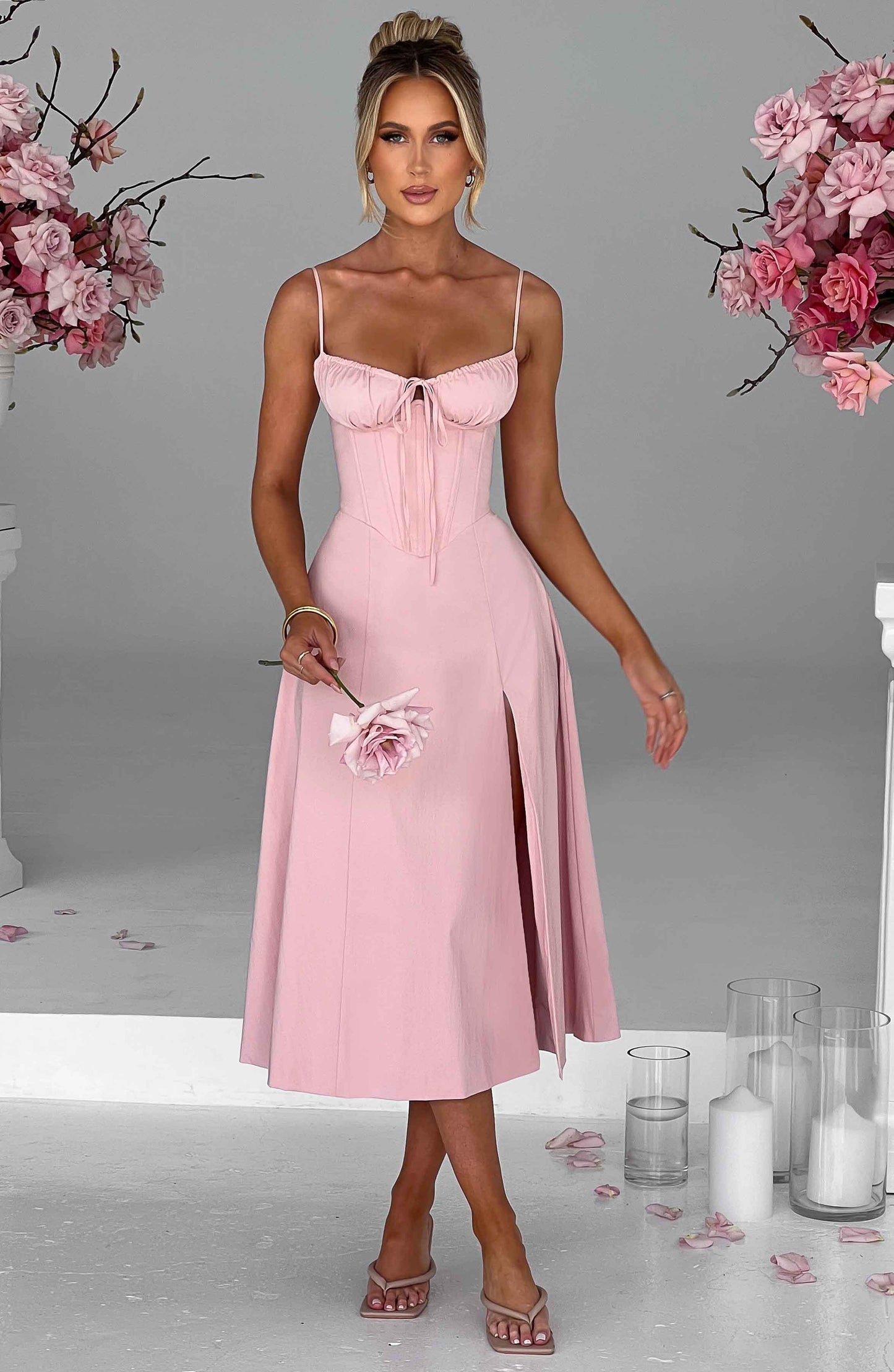DEANNA MIDI DRESS - BLUSH