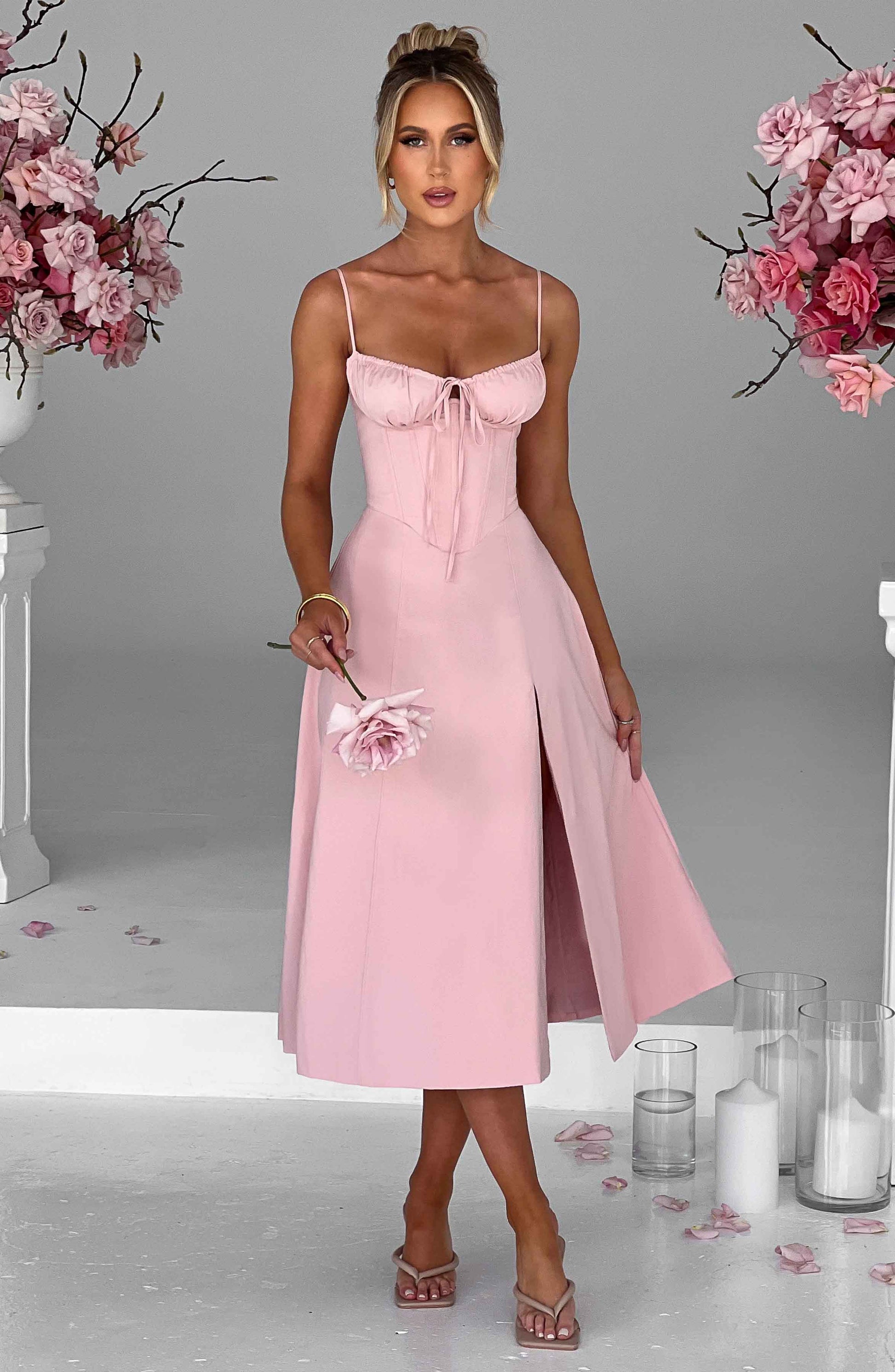 DEANNA MIDI DRESS - BLUSH