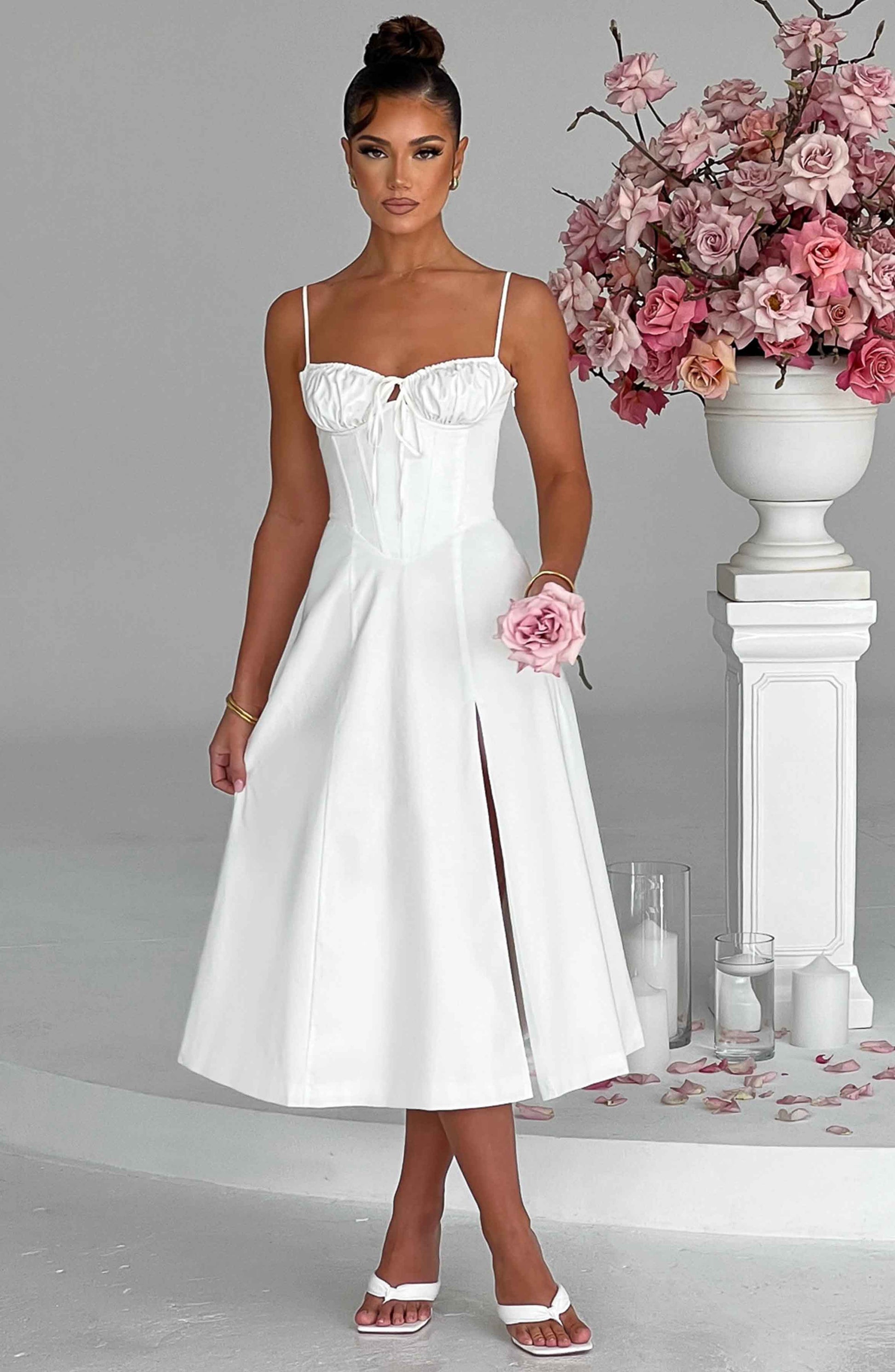 DEANNA MIDI DRESS - IVORY