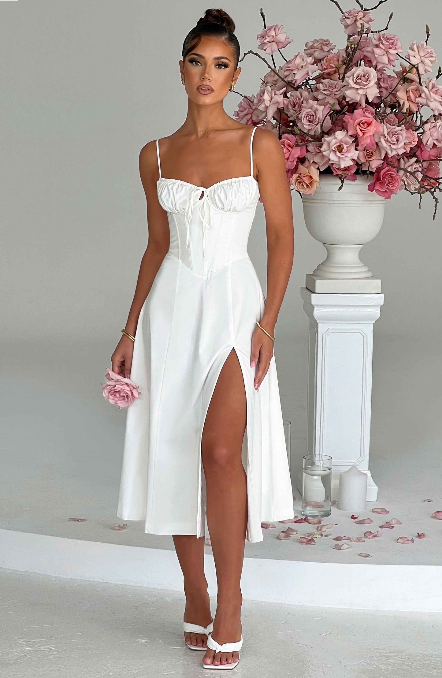 DEANNA MIDI DRESS - IVORY