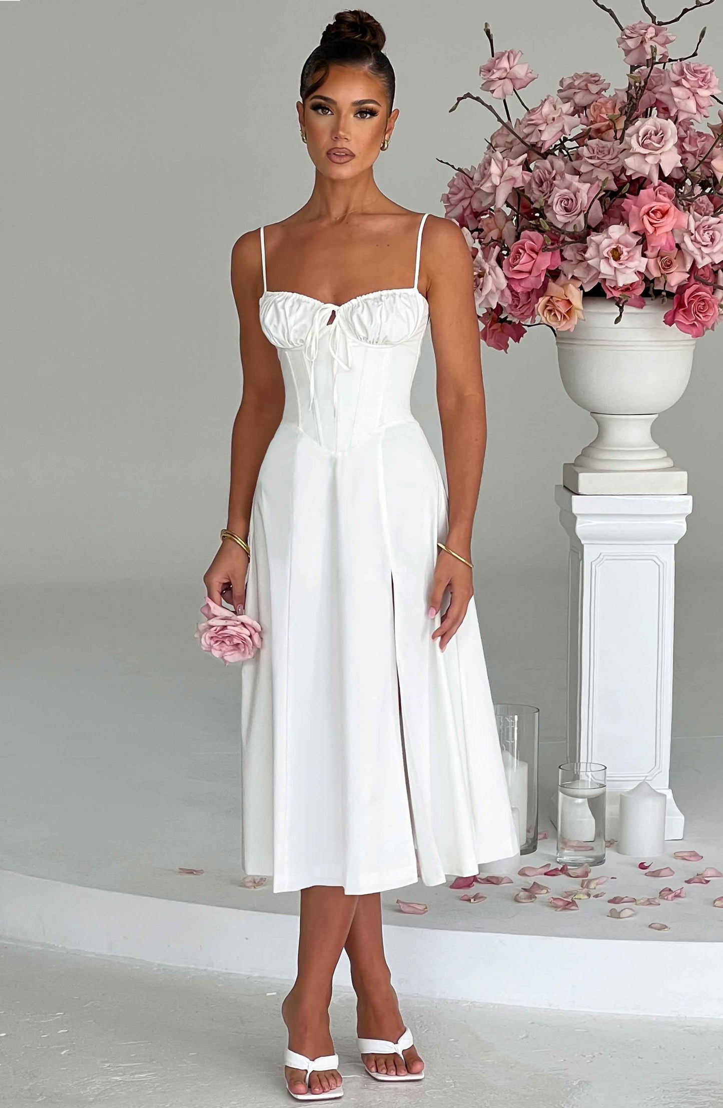 DEANNA MIDI DRESS - IVORY