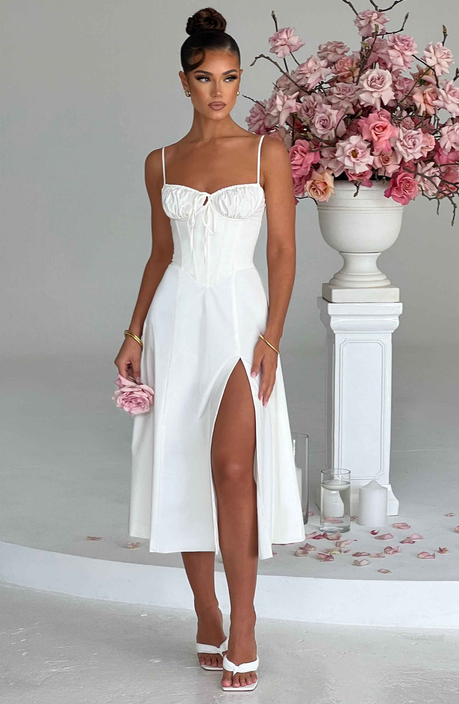 DEANNA MIDI DRESS - IVORY