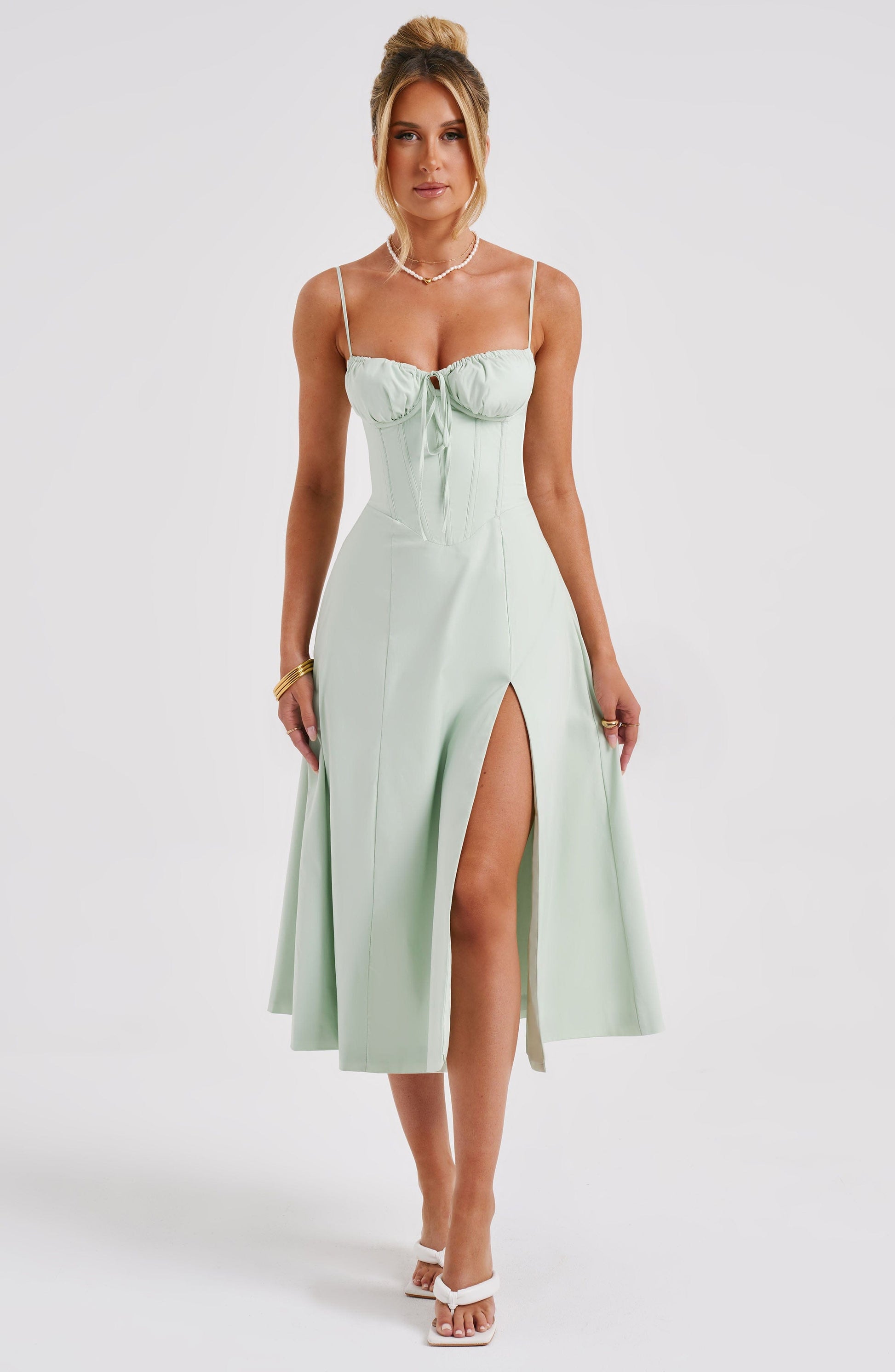DEANNA MIDI DRESS - SAGE