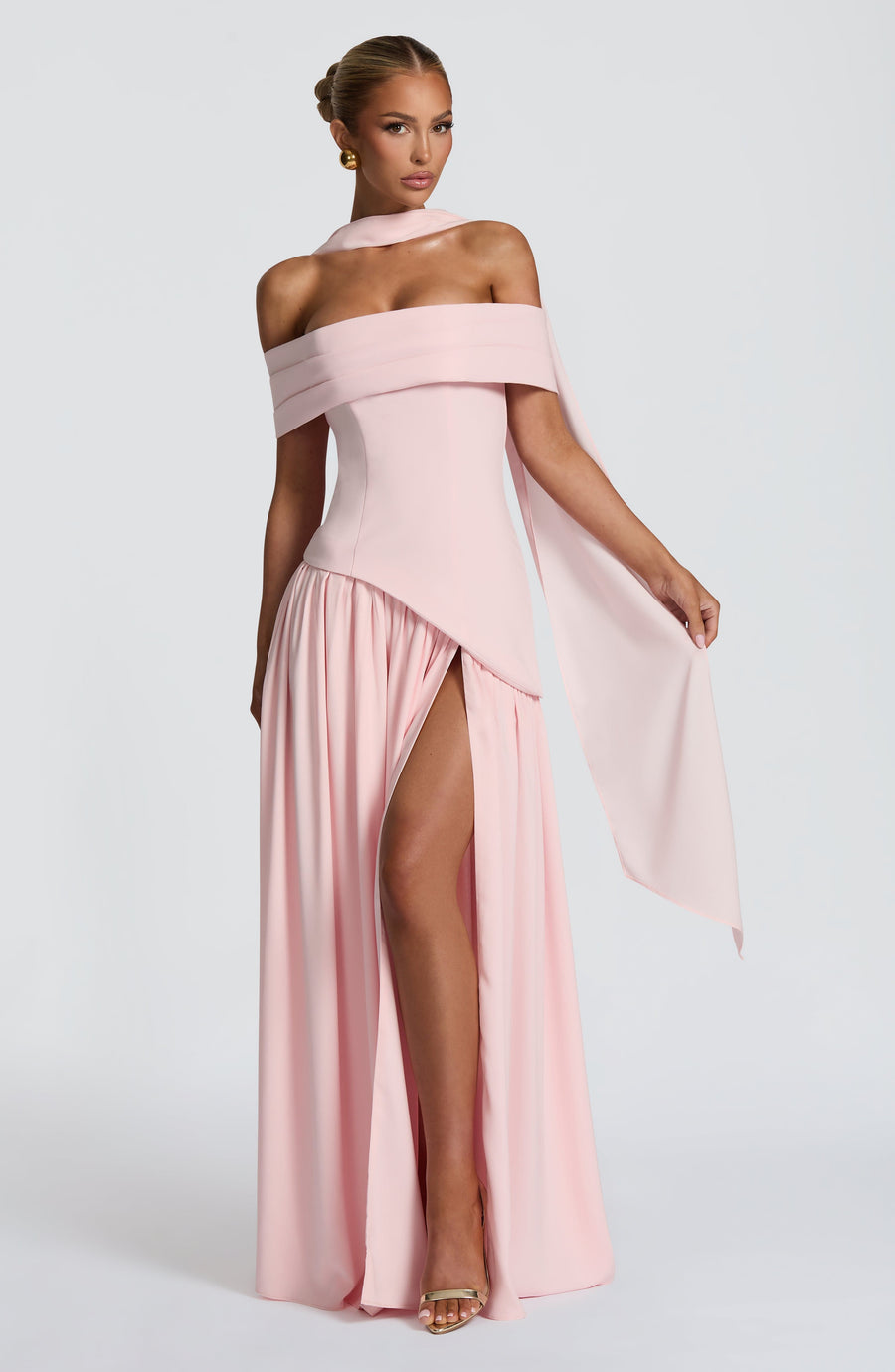 VESTIDO LARGO DELILAH - ROSA PALO