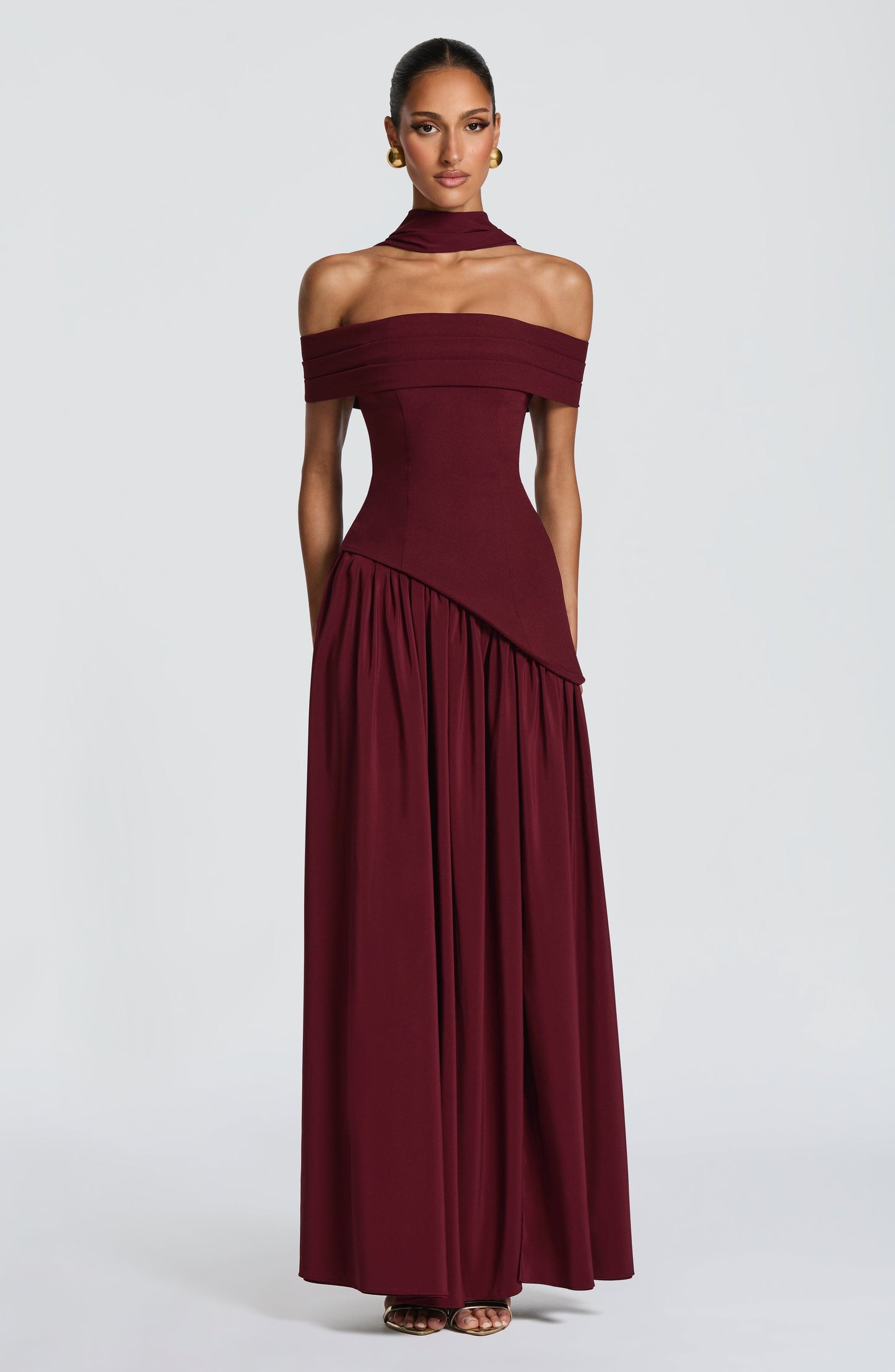 DELILAH MAXI DRESS - CHERRY LACQUER