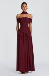 DELILAH MAXI DRESS - CHERRY LACQUER