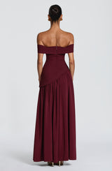 DELILAH MAXI DRESS - CHERRY LACQUER