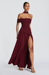 DELILAH MAXI DRESS - CHERRY LACQUER