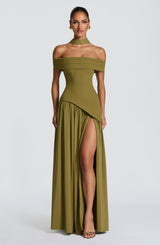 DELILAH MAXI DRESS - DEEP OLIVE