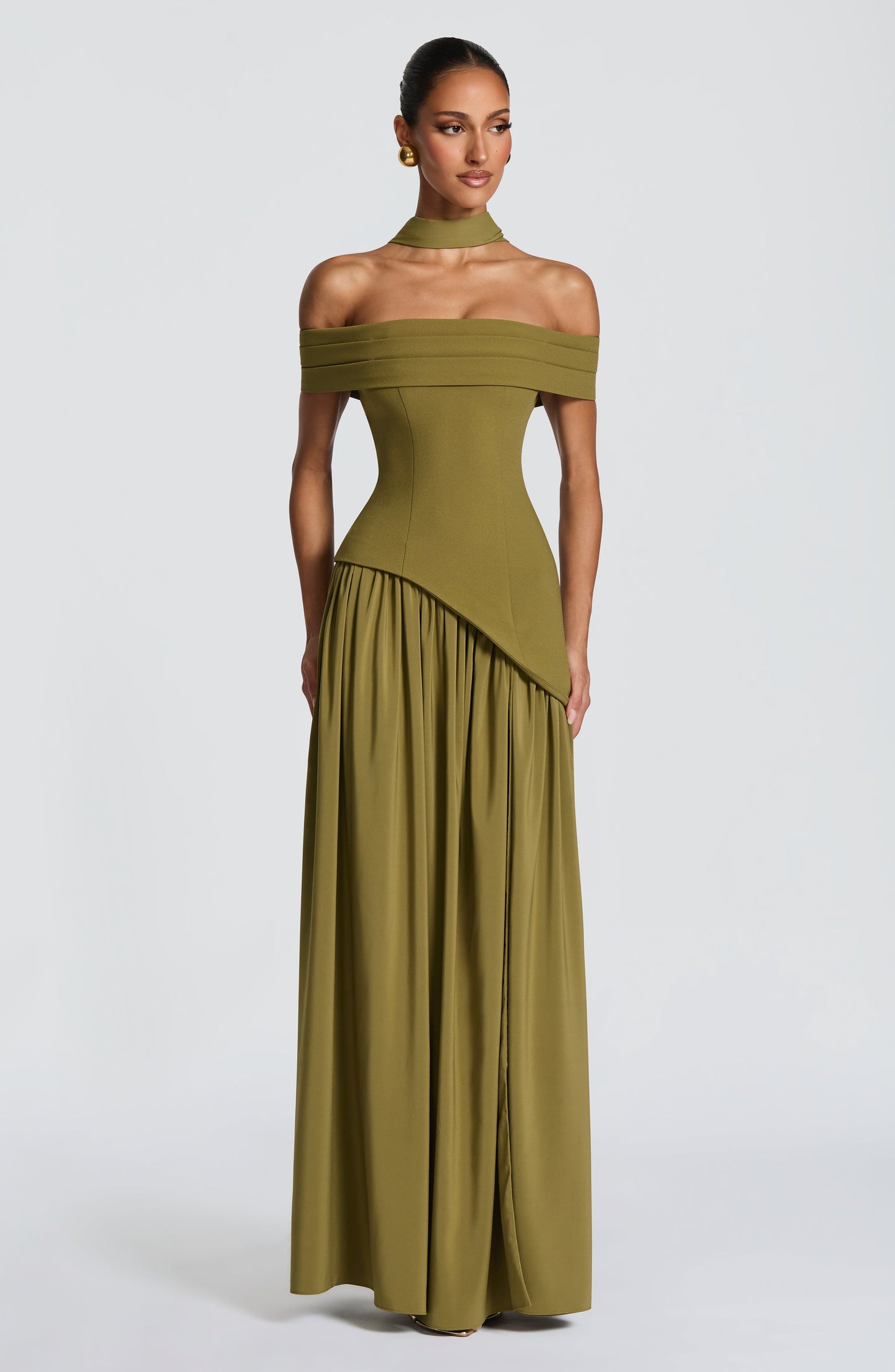 DELILAH MAXI DRESS - DEEP OLIVE