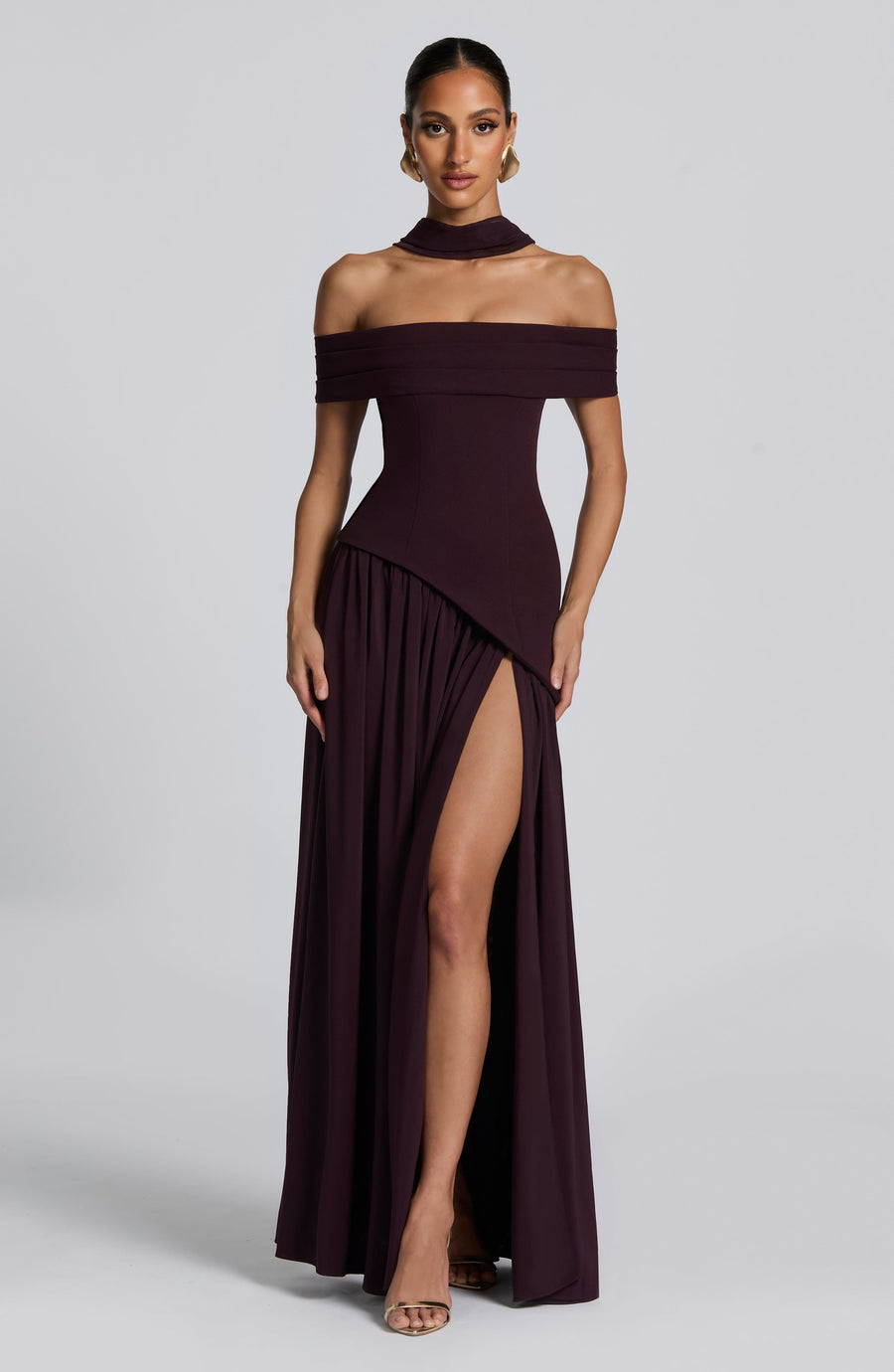 VESTIDO LARGO DELILAH - CIRUELA