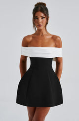 DELTA MINI DRESS - BLACK/WHITE