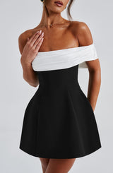 DELTA MINI DRESS - BLACK/WHITE