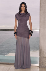 DEMELZA MAXI DRESS - CHARCOAL