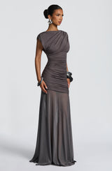 DEMELZA MAXI DRESS - CHARCOAL