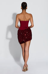 DENISE MINI DRESS - WINE