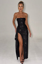 DHALIA MAXI DRESS - BLACK SPARKLE