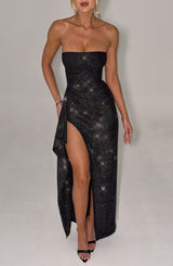 DHALIA MAXI DRESS - BLACK SPARKLE