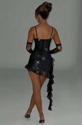 DIXIE MINI DRESS - BLACK SPARKLE