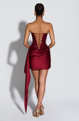 EBONY MINI DRESS - BURGUNDY