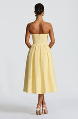 EDITH MIDI DRESS - LEMON