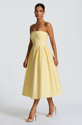 EDITH MIDI DRESS - LEMON