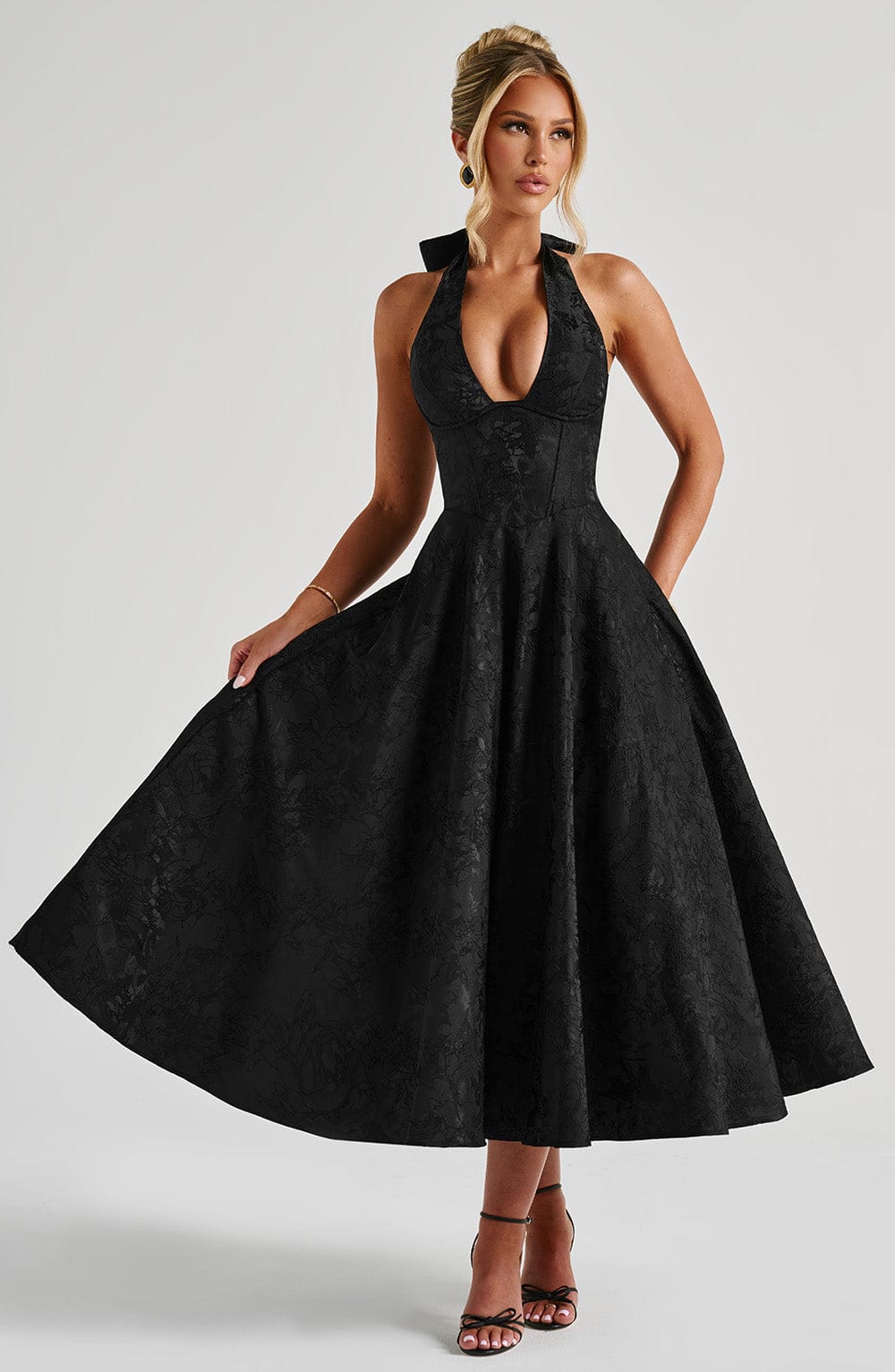 EFFIE MIDI DRESS - BLACK