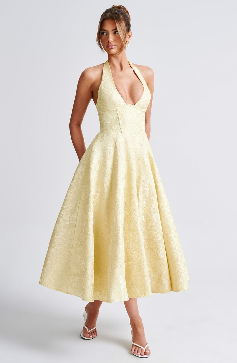 EFFIE MIDI DRESS - LEMON