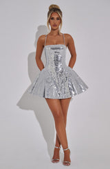 ELECTRA MINI DRESS - SILVER